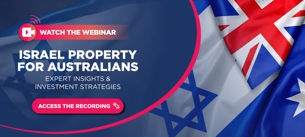 Israel property webinar for Australians – access recording banner.